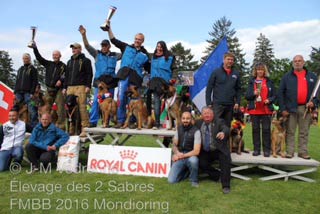 podium & rcompenses de nos malinois  la FMBB 2016